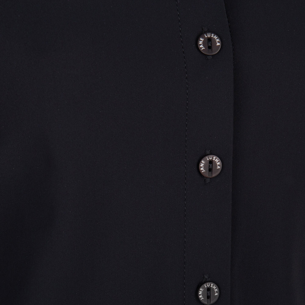 Noel Eyelet Shirt | Black/Fuxia