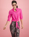 Chloe Cropped Blouse | Fuxia