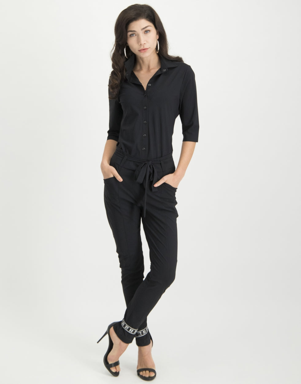 Zoey Shirt Jumpsuit | Black