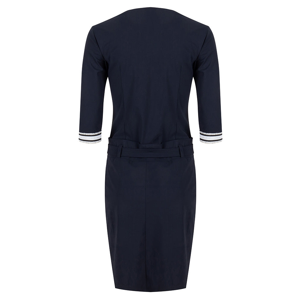 Leah Zipper and Stripes Dress | Blue