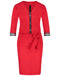 Leah Zipper and Stripes Dress | Red