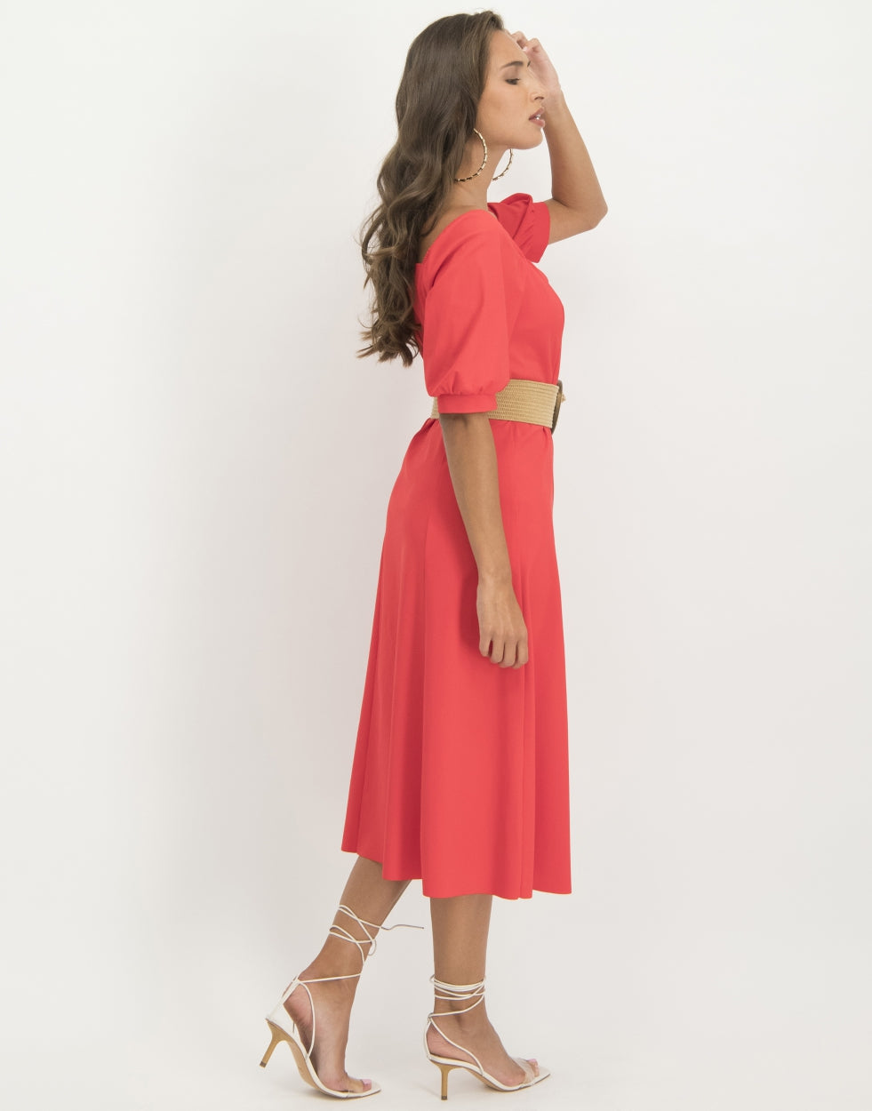 Sara Midi Dress | Red