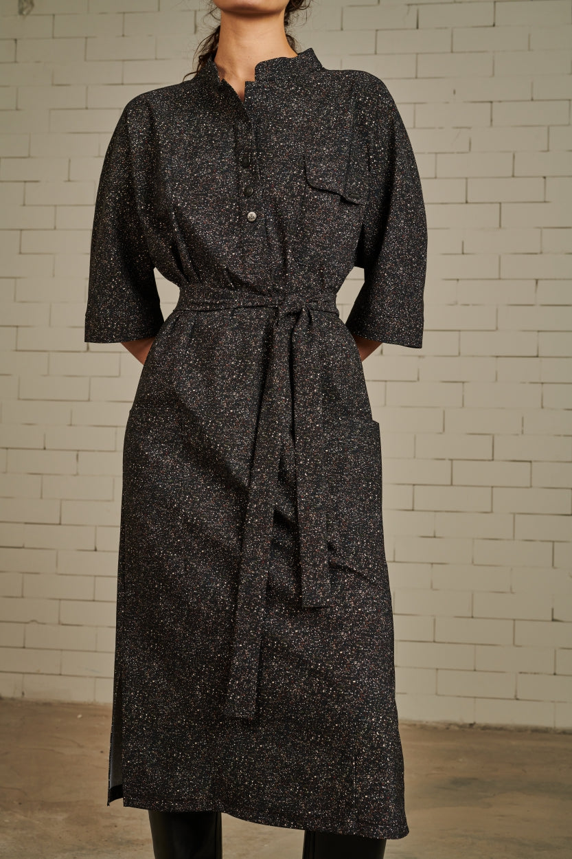 Dress Dakota Long Technical Jersey | Black Melange