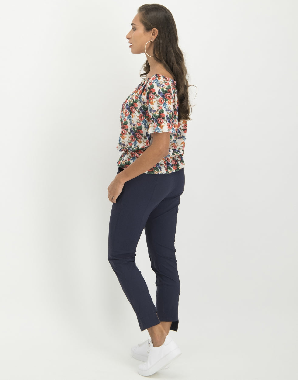 Lois Blouse Flower | White/Red