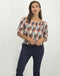 Lois Blouse Flower | White/Red