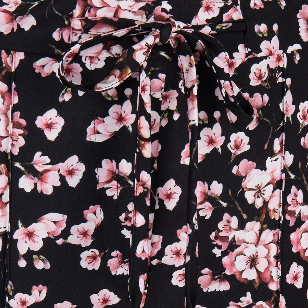 Vera Bow Pants Black and Bloom | Black