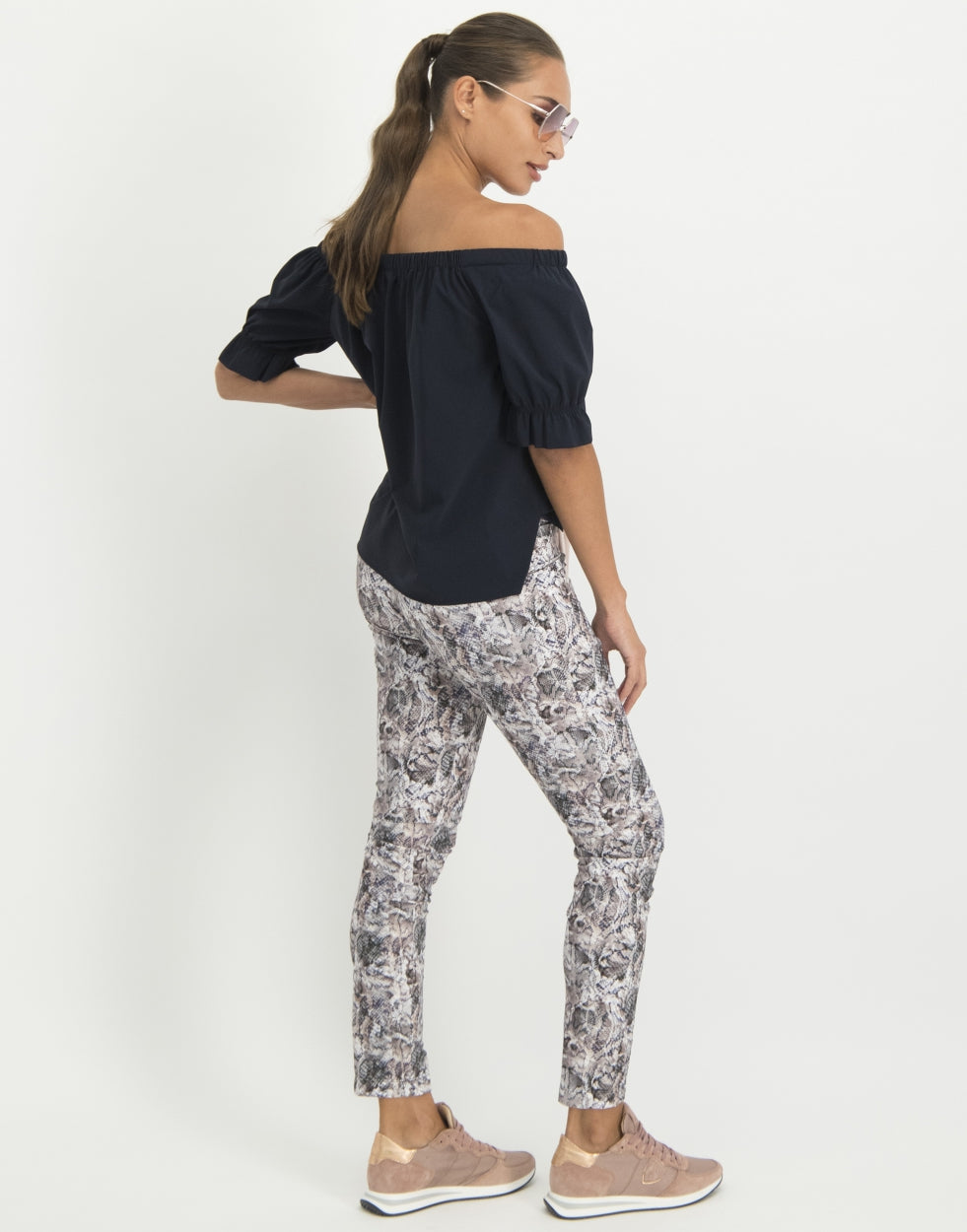 Vera Bow Pants Pink Snake | Barry Pink