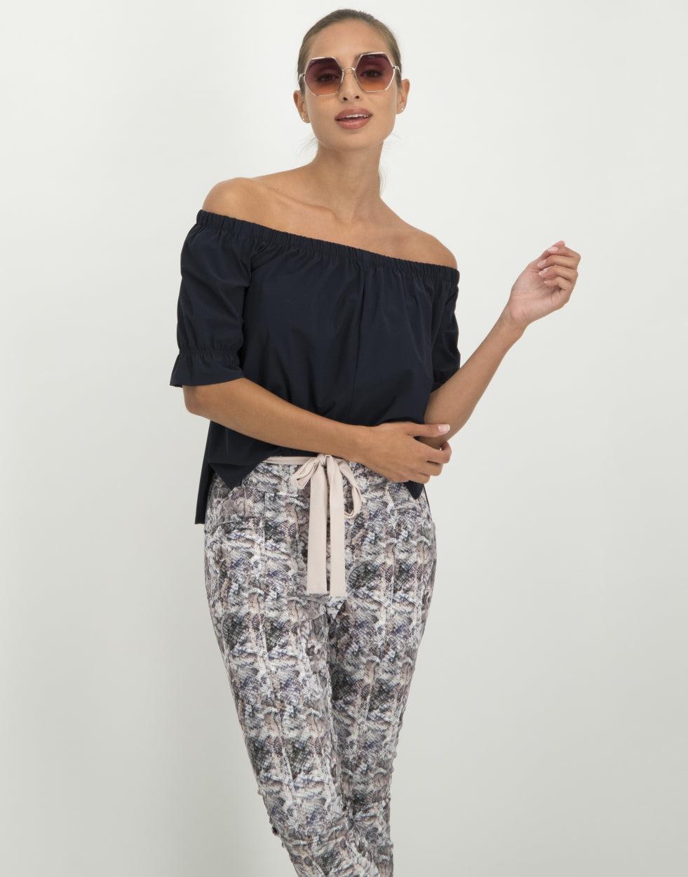 Vera Bow Pants Pink Snake | Barry Pink