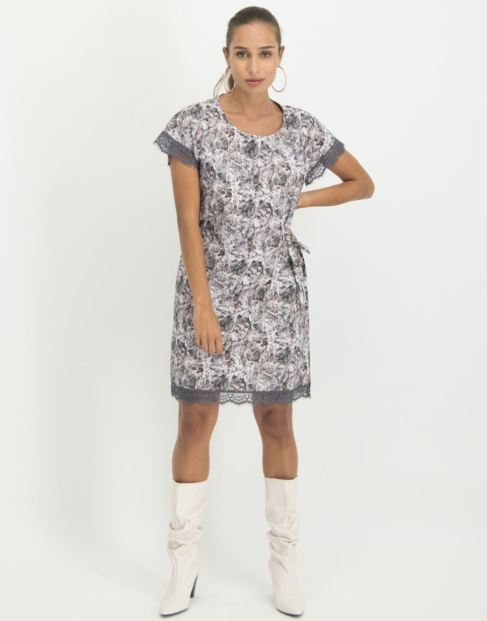 Linda Lace Dress Pink Snake | Barry Pink