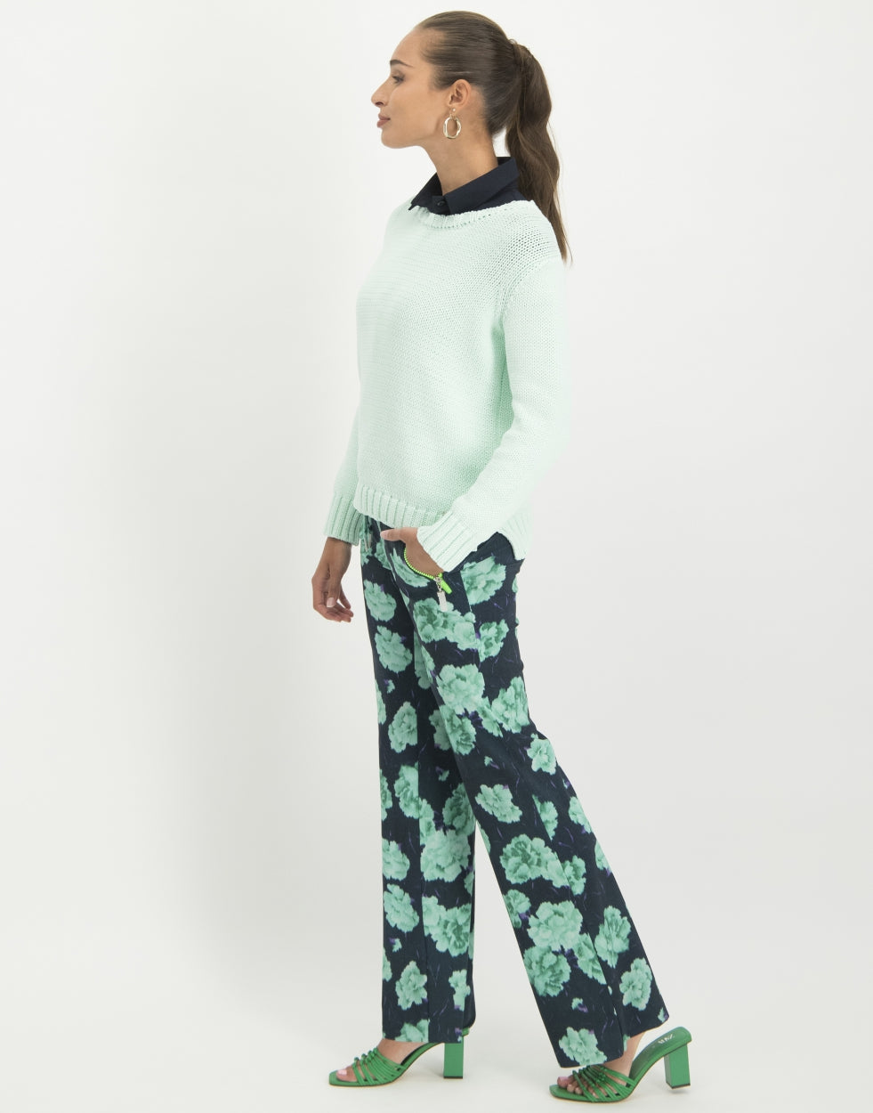 Claire Crew Neck Pullover | Aloe