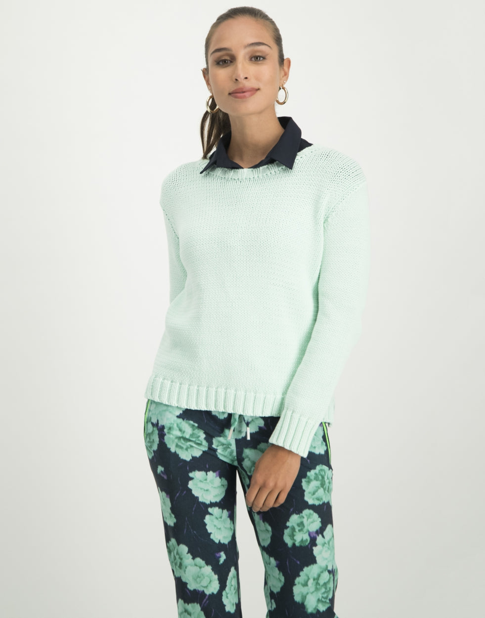 Claire Crew Neck Pullover | Aloe