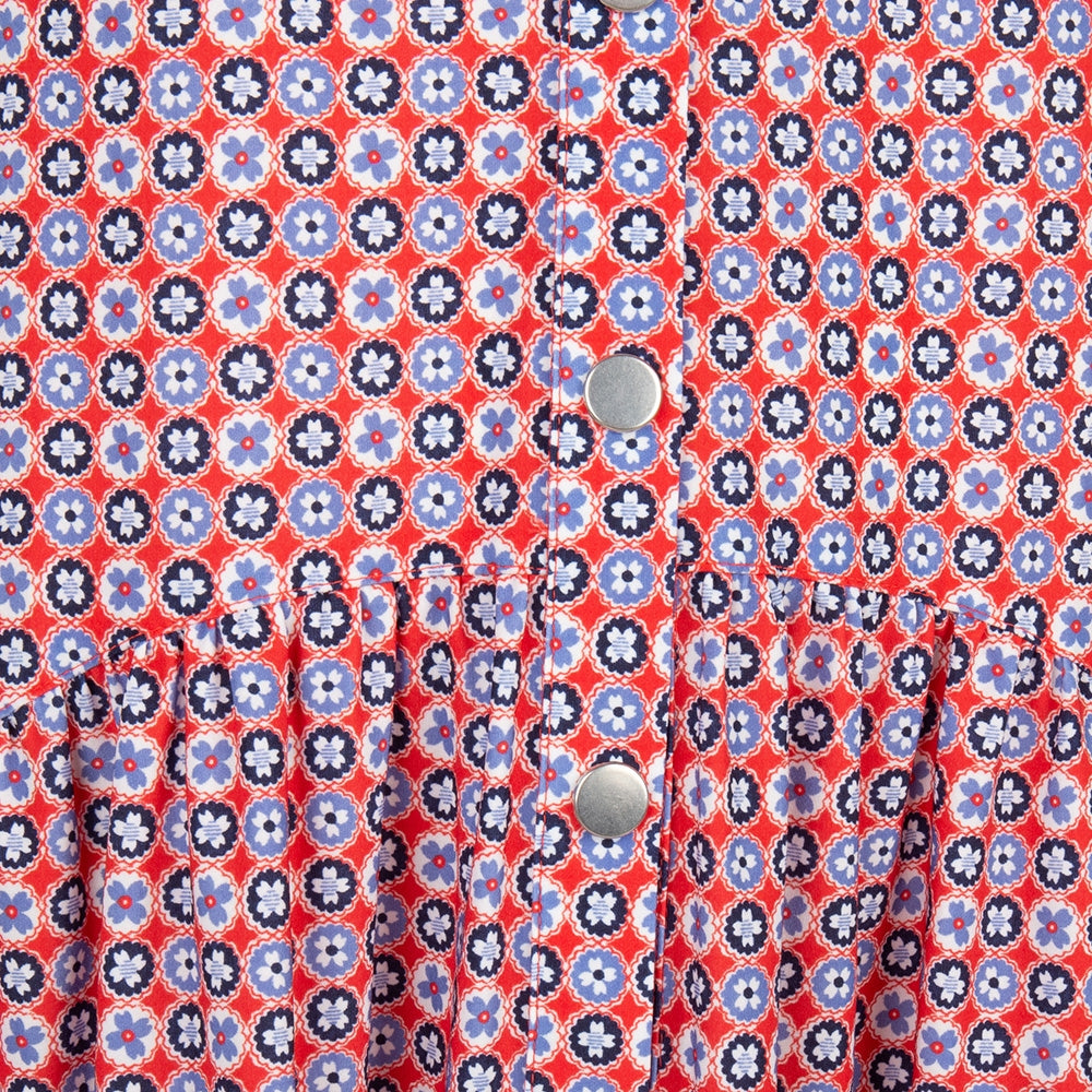 Tati Dress Graphic | White/Red