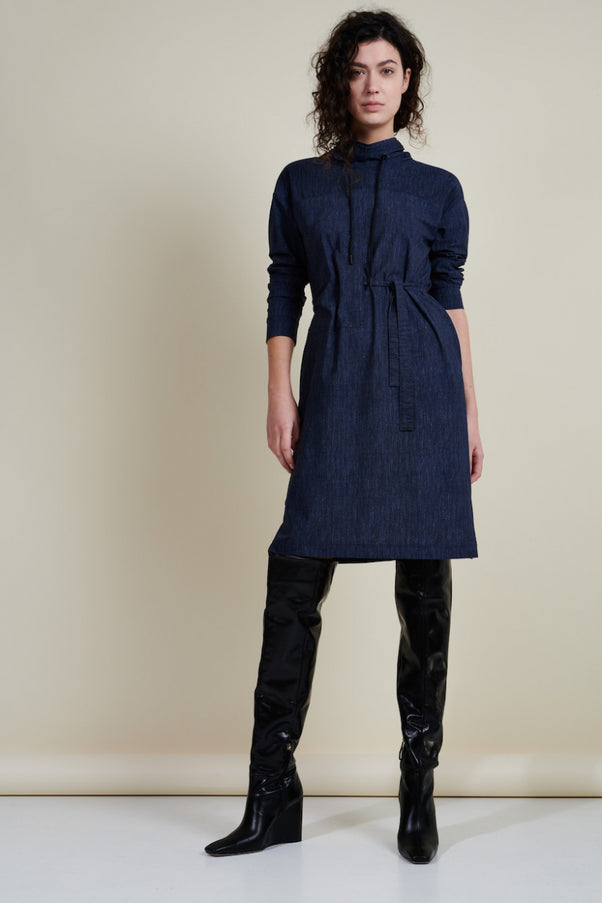 Dress Lena Technical Jersey | Blue denim