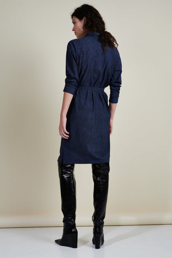 Dress Lena Technical Jersey | Blue denim