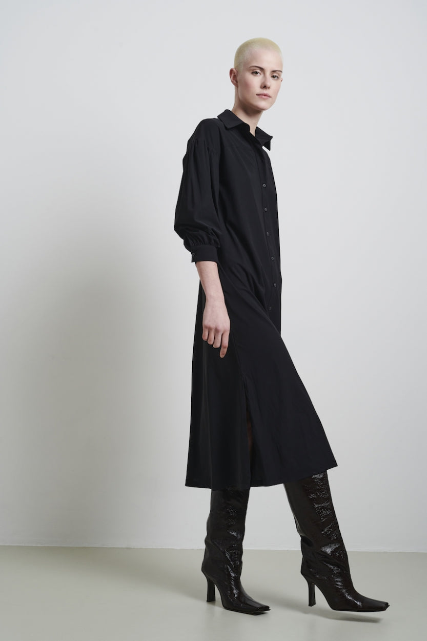 Dress Sabine Long Technical Jersey | Black