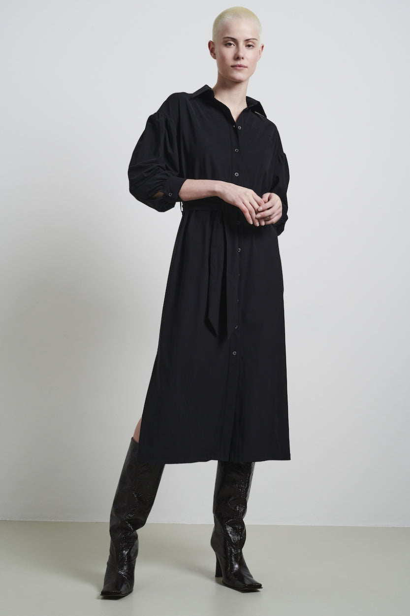 Dress Sabine Long Technical Jersey | Black