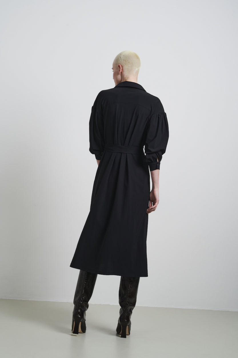 Dress Sabine Long Technical Jersey | Black