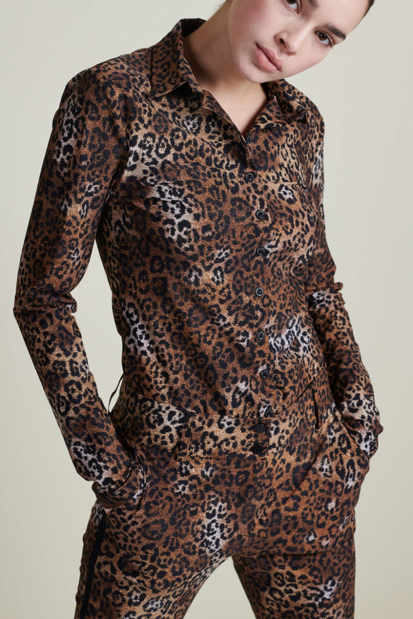 Blouse Kikkie Technical Jersey | Animal Brown