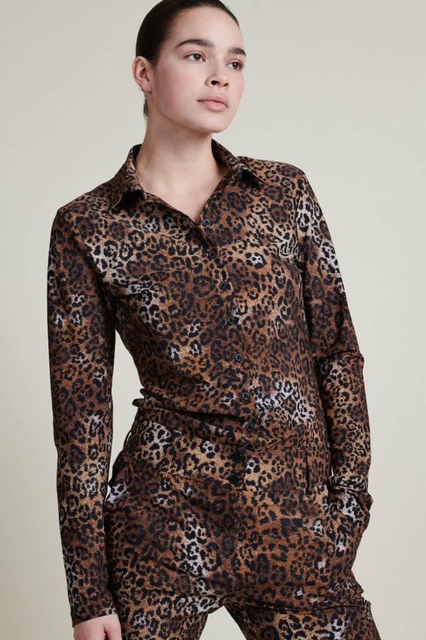 Blouse Kikkie Technical Jersey | Animal Brown