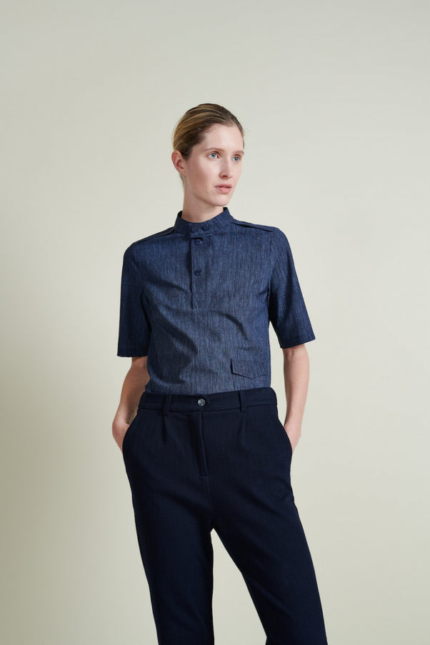Top Atlas Technical Jersey | Blue denim
